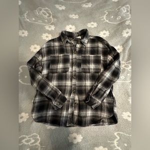 Hollister black and white checkered flannel, size Medium.